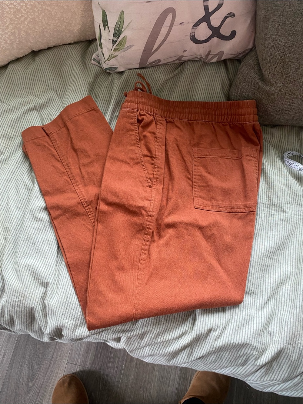 GAP Women's Burnt Orange Drawstring Cotton Blend Pants, Size S